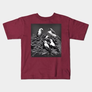 Feathered Architects: Building a Nest Kids T-Shirt